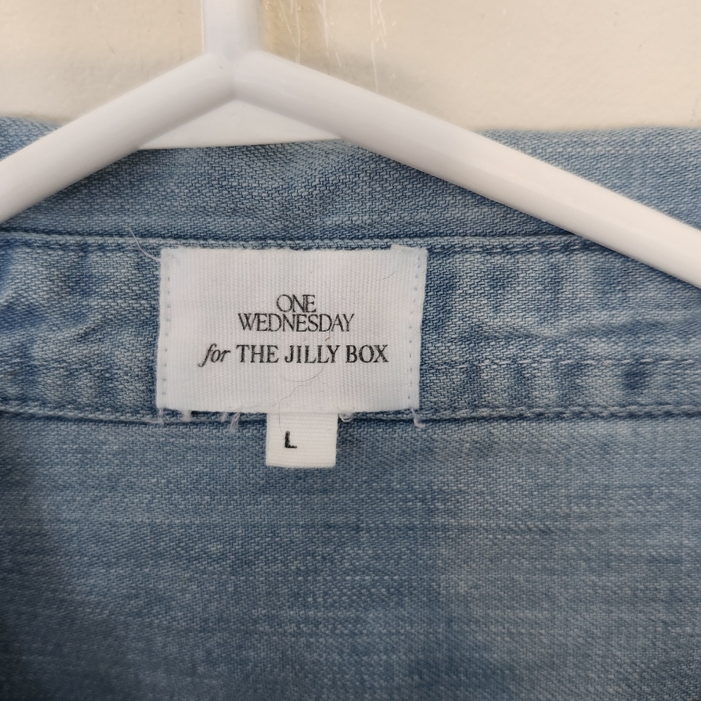 Re Worked Denim Shirt With Patchwork Hearts - Picture 8 of 9